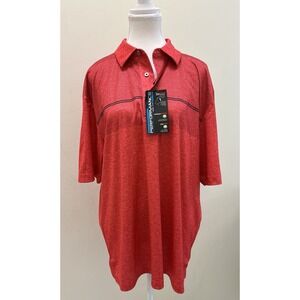 Roundtree & Yorke Performance Large  NWT Mens Polo Shirt Red